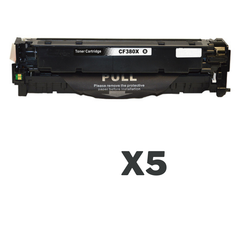 5 x Compatible HP CF380X Black Toner Cartridge 312X-Tonerkart
