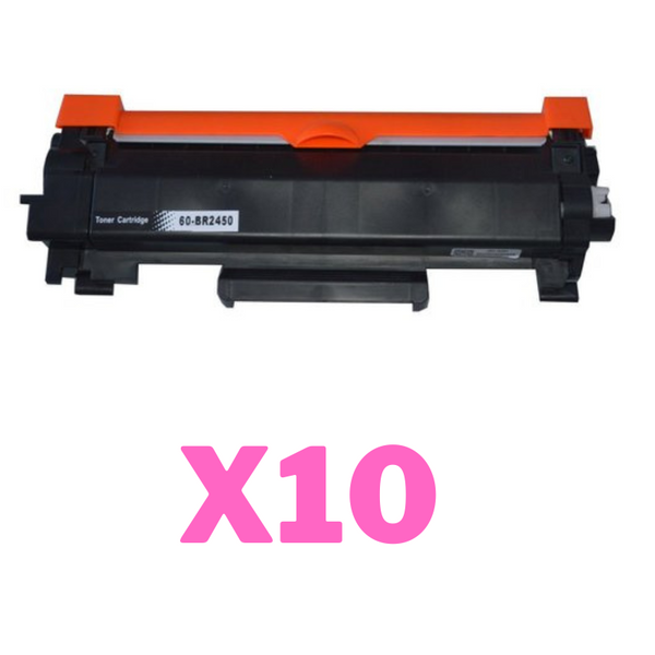 10 x Compatible Brother TN-2450 Toner Cartridge High Yield - With CHIP-Tonerkart