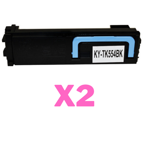 2 x Non-Genuine TK-554K Black Toner Cartridge for Kyocera FS-C5200DN-Tonerkart