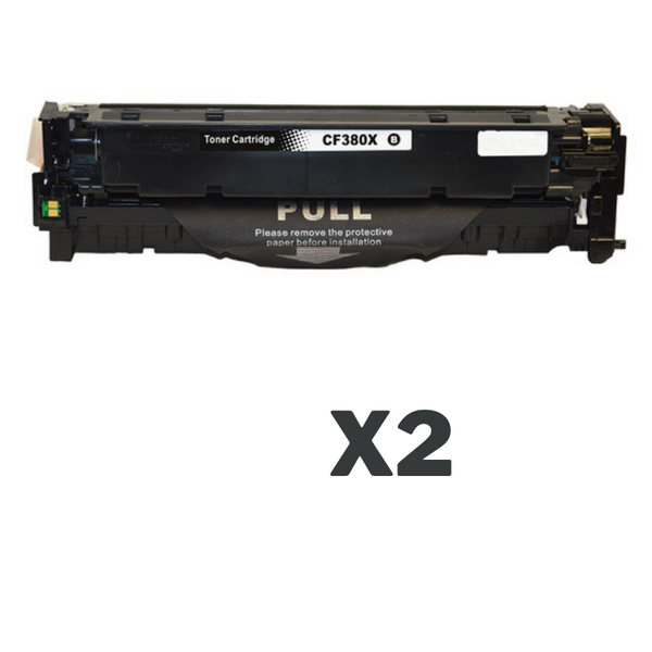 2 x Compatible HP CF380X Black Toner Cartridge 312X-Tonerkart