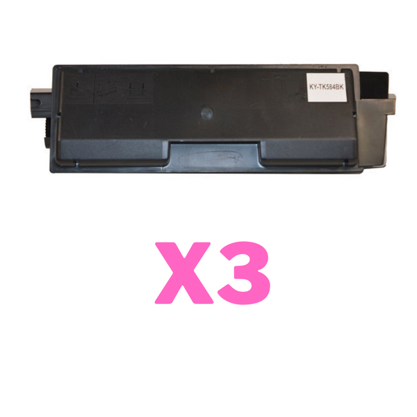 3 x Non-Genuine TK-584K Black Toner Cartridge for Kyocera FS-C5150DN-Tonerkart