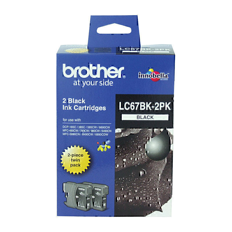 Brother LC-67 Black Twin Pack Premium Original Ink Cartridge-Tonerkart