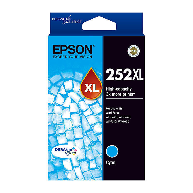 252XL Cyan Premium Original EPSON Inkjet Cartridge-Tonerkart