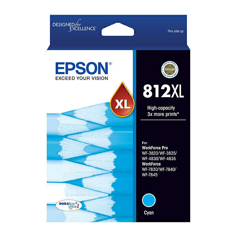 812XL Premium Cyan Original EPSON Inkjet Cartridge-Tonerkart