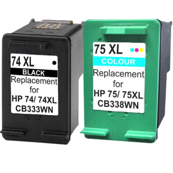 4 Pack Compatible HP 74XL & 75XL Black & Colour Ink Cartridge Set (2BK,2C) CB336WA CB338WA-Tonerkart