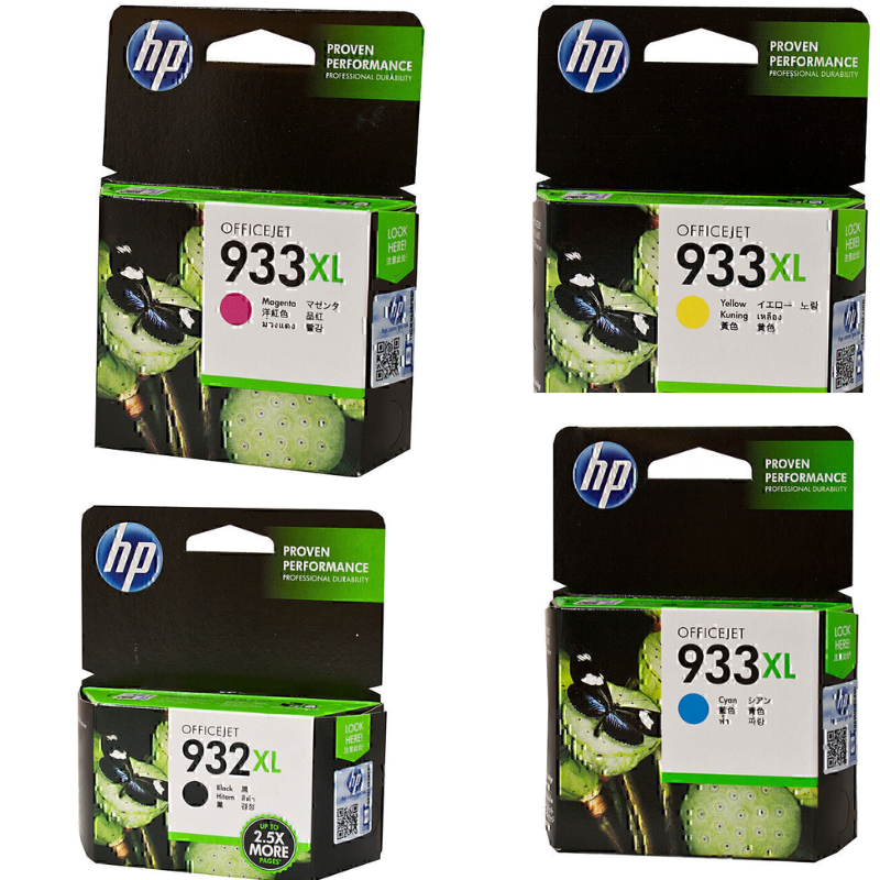 4 Pack Original HP 932XL 933XL Ink Cartridge Set (1BK,1C,1M,1Y) CN053AA CN054AA CN055AA CN056AA-Tonerkart