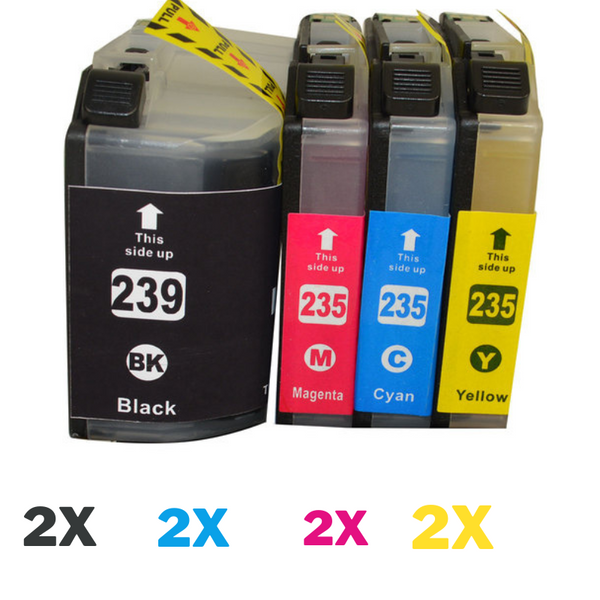 8 Pack Compatible Brother LC-239XL LC-235XL Ink Cartridge Set (2BK,2C,2M,2Y)-Tonerkart
