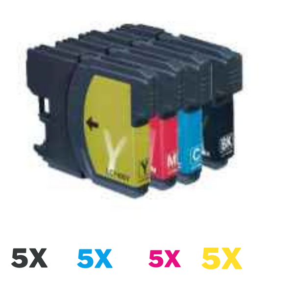 20 Pack Compatible Brother LC-67 Ink Cartridge Set (5BK,5C,5M,5Y)-Tonerkart
