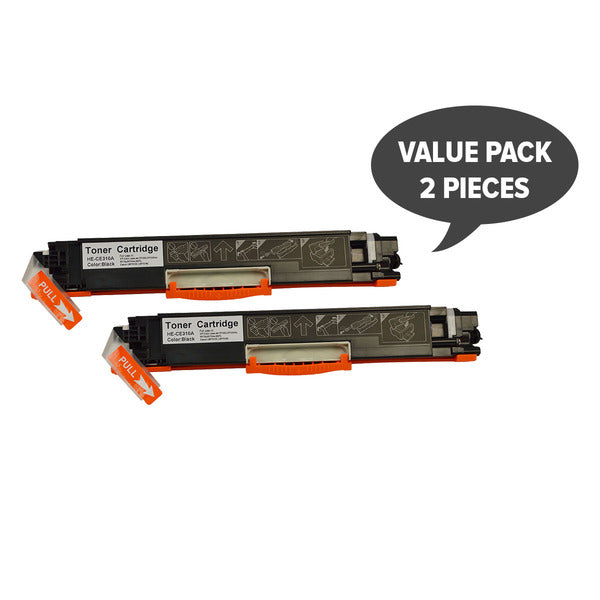 HP CE310A Black Premium Generic Toner Cartridge (Pack of 2) - Tonerkart