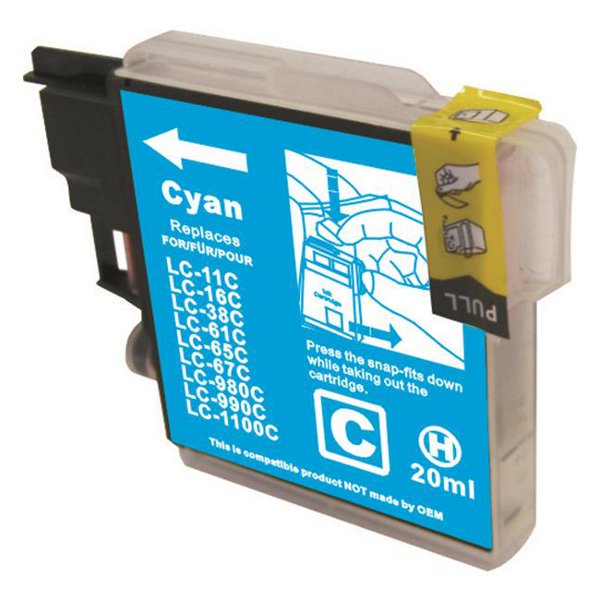 LC38 LC67 Cyan Compatible Brother Inkjet Cartridge - Tonerkart