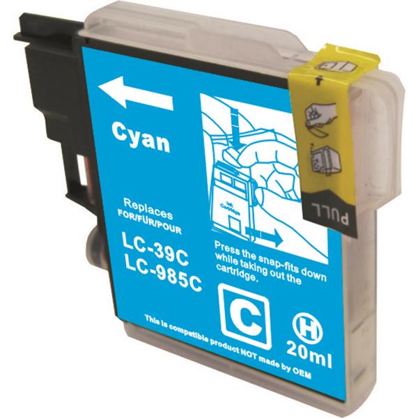 LC39 Compatible Cyan Brother ink Cartridge - Tonerkart