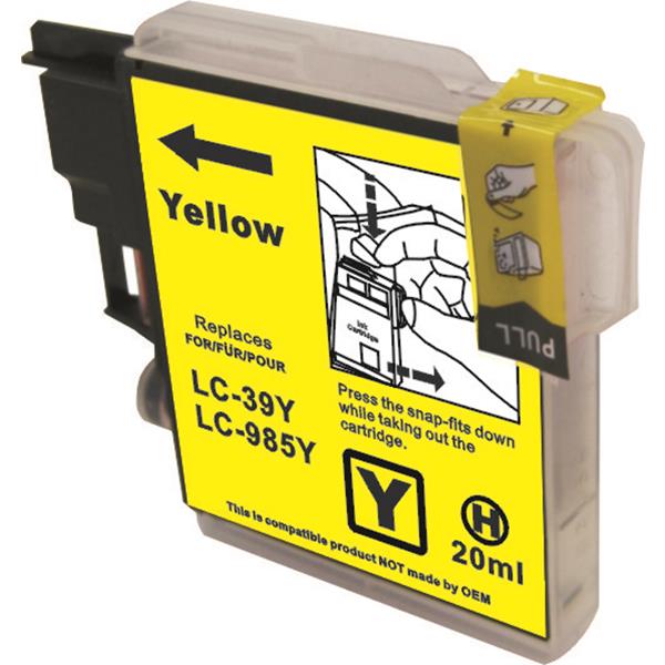 LC39 Compatible Yellow Brother ink Cartridge - Tonerkart