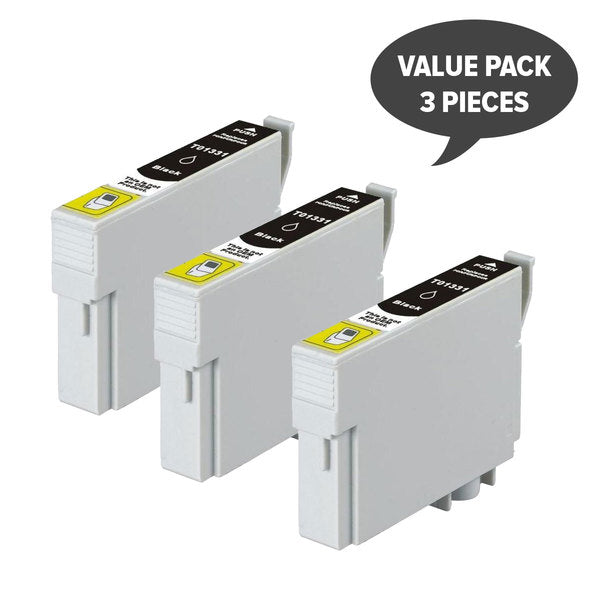 T1331 Pigment Black Compatible EPSON Inkjet Cartridge (Pack of 3) - Tonerkart
