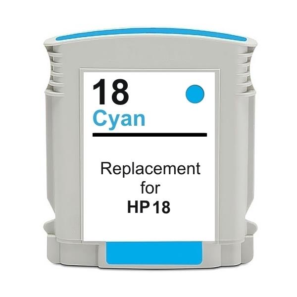 #18 Cyan High Capacity Remanufactured HP Inkjet Cartridge