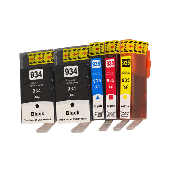 5 x 934XL Series Compatible Inkjet Cartridge Set PLUS Extra Black (5 Cartridges) - Tonerkart