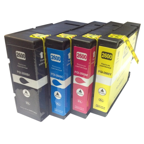 PGI-2600XL Premium Pigment Compatible Inkjet Cartridges (Set of 4) - Tonerkart