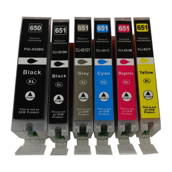PGI-650XL CLI-651XL Compatible Inkjet Set 6 Cartridges [Boxed Set] - Tonerkart