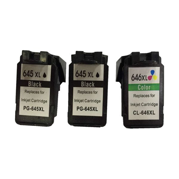 Remanufactured Value Pack (2 x PG645XL Black & 1 x CL646XL Color) *New Chip for Canon - Tonerkart